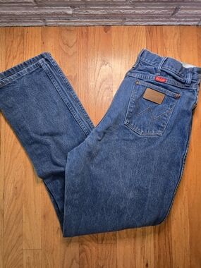 Wrangler Cowboy Cut Original Fit Jeans Men's 17/18x34 Blue Western Denim